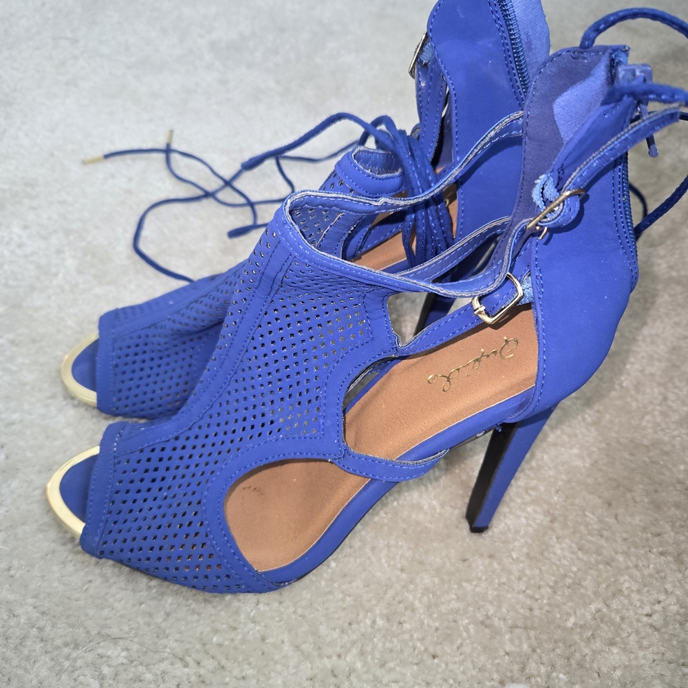 Blue High Heel Sandals